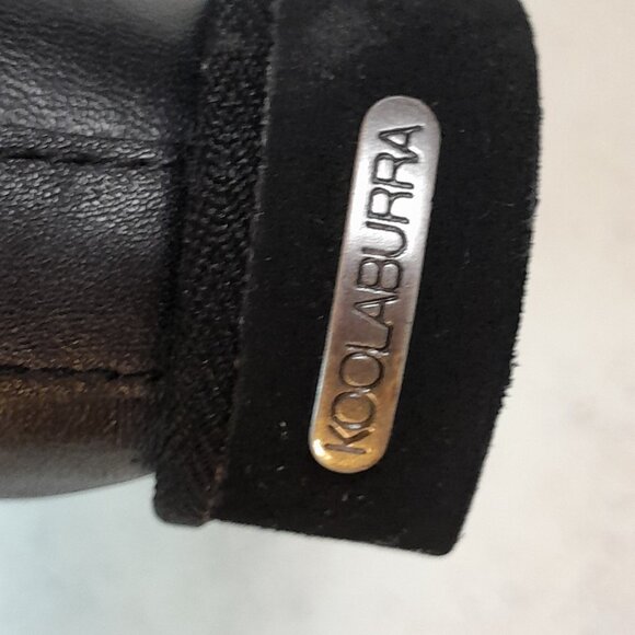 Koolaburra La Volta Deluxe Black Leather Pre Ugg Wedge Bootie Size 7 Shearling - Picture 6 of 9